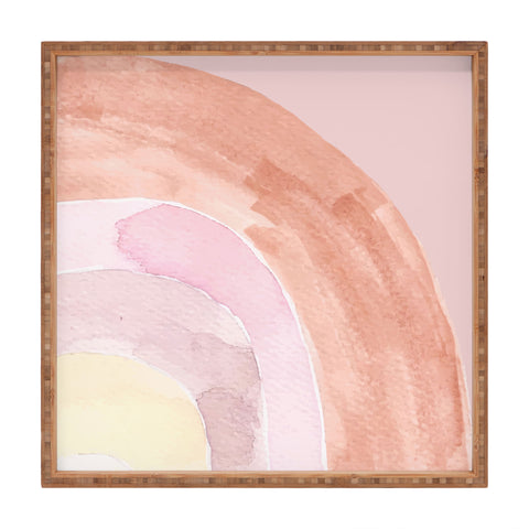 Hello Twiggs Abstract Watercolor Rainbow Square Tray