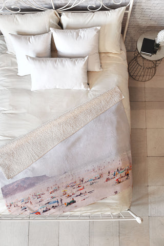 Hello Twiggs At the beach Fleece Throw Blanket