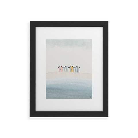 Hello Twiggs Beach Cabins Framed Art Print