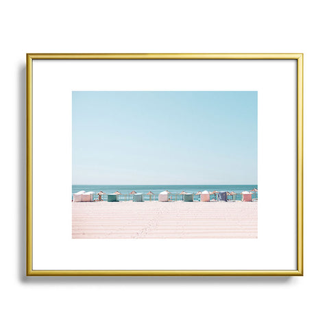 Hello Twiggs Beach Huts Metal Framed Art Print