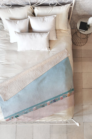 Hello Twiggs Beach Huts Fleece Throw Blanket