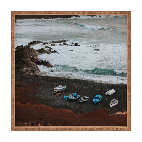 Hello Twiggs Black Sand Boats Square Tray