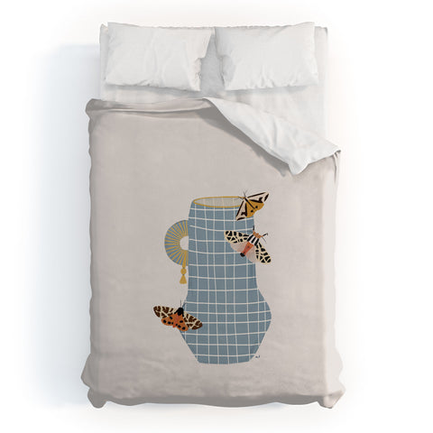 Hello Twiggs Blue Vase with Butterflies Duvet Cover