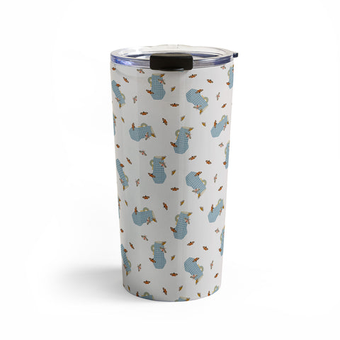 Hello Twiggs Blue Vase with Butterflies Travel Mug