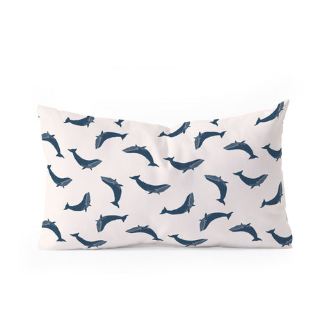 Hello Twiggs Blue Whale Oblong Throw Pillow