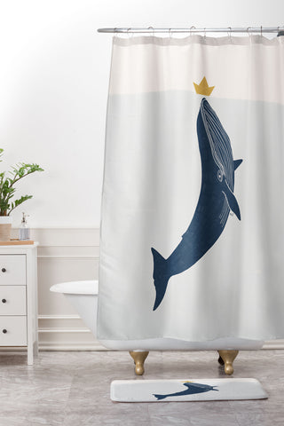 Hello Twiggs Blue Whale Shower Curtain And Mat