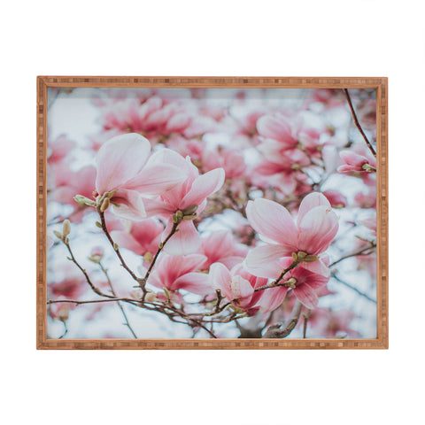 Hello Twiggs Blush Pink Magnolias Rectangular Tray