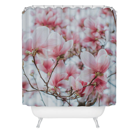 Hello Twiggs Blush Pink Magnolias Shower Curtain