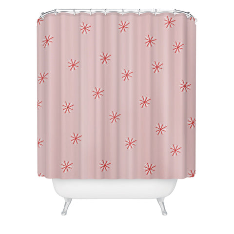 Hello Twiggs Candy Cane Stars Shower Curtain