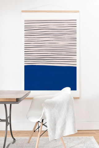 Hello Twiggs Dark Blue Abstract Art Print And Hanger