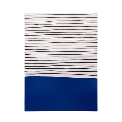 Hello Twiggs Dark Blue Abstract Poster