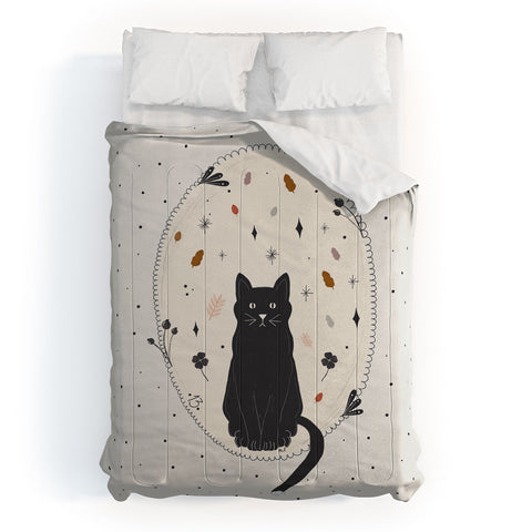 Hello Twiggs Fall Black Cat Comforter