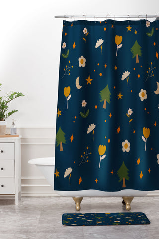Hello Twiggs Fall Forest Shower Curtain And Mat