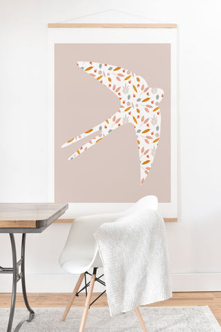 Hello Twiggs Fall Swallow Art Print And Hanger
