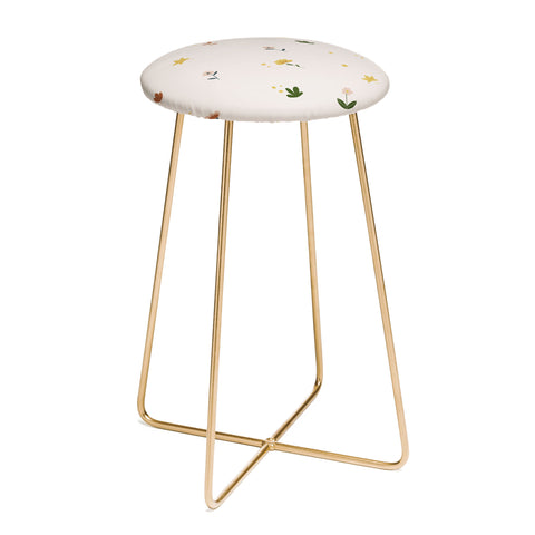 Hello Twiggs Florals and Leaves Counter Stool
