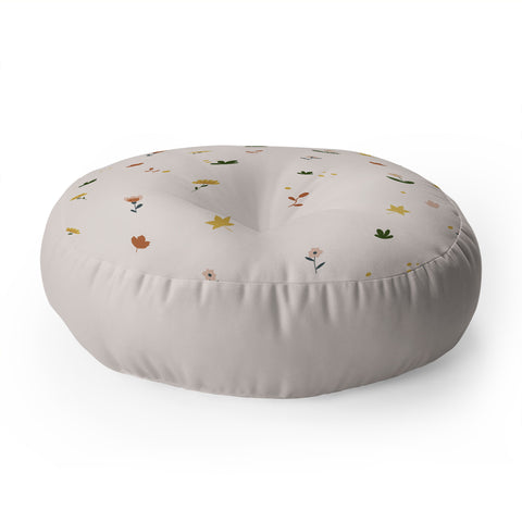 Hello Twiggs Florals and Leaves Floor Pillow Round