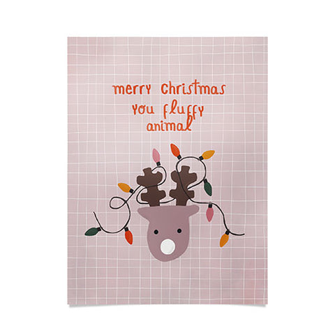 Hello Twiggs Fluffy Reindeer Poster