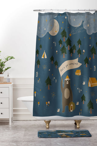 Hello Twiggs Lets go camping Shower Curtain And Mat