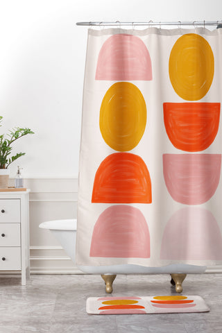 Hello Twiggs Mid Century Shower Curtain And Mat