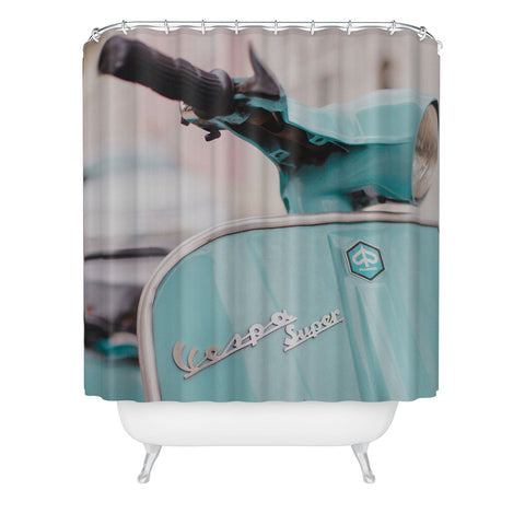 Hello Twiggs Mint Vespa Shower Curtain
