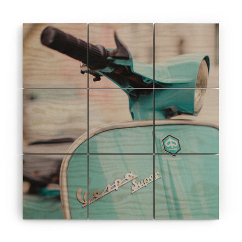 Hello Twiggs Mint Vespa Wood Wall Mural
