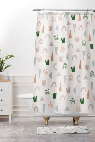 Hello Twiggs Modern Shapes Shower Curtain And Mat
