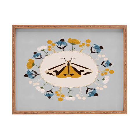 Hello Twiggs Moths and Flowers Rectangular Tray