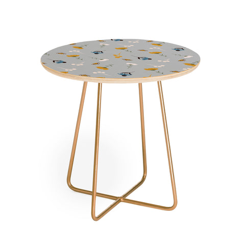 Hello Twiggs Moths and Flowers Round Side Table