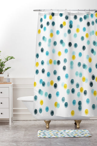 Hello Twiggs Mustard Shower Curtain And Mat