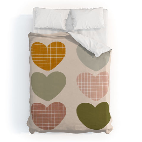 Hello Twiggs Muted Hearts Duvet Cover