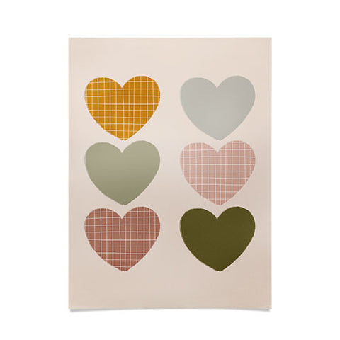 Hello Twiggs Muted Hearts Poster