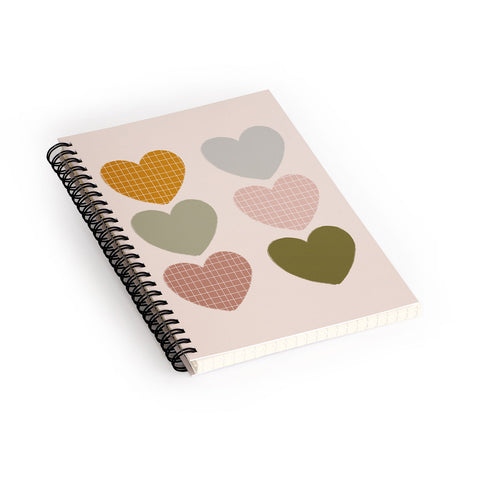 Hello Twiggs Muted Hearts Spiral Notebook