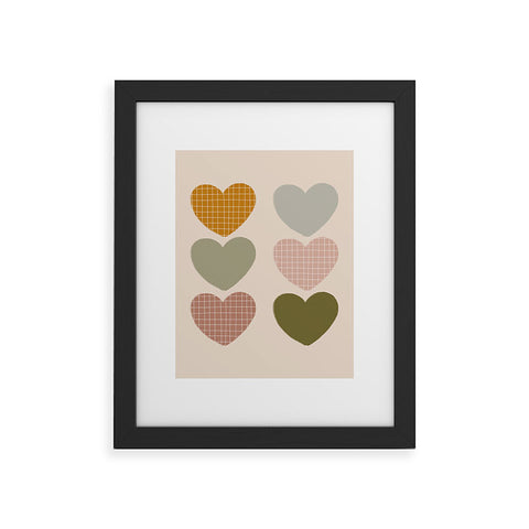 Hello Twiggs Muted Hearts Framed Art Print