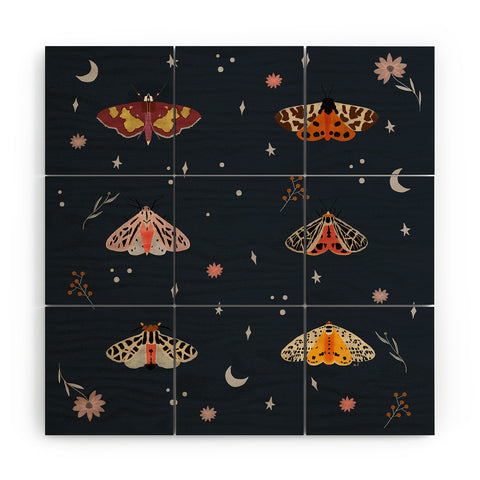 Hello Twiggs Nocturnal Moths Wood Wall Mural