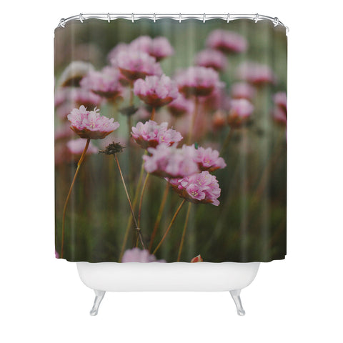 Hello Twiggs Pale Pink Flowers Shower Curtain