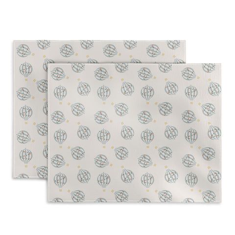 Hello Twiggs Pastel Blue Hot Air Balloon Placemat