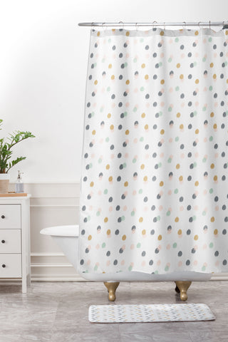 Hello Twiggs Pastel Bubbles Shower Curtain And Mat