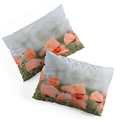 Hello Twiggs Peach Red Poppies Pillow Shams
