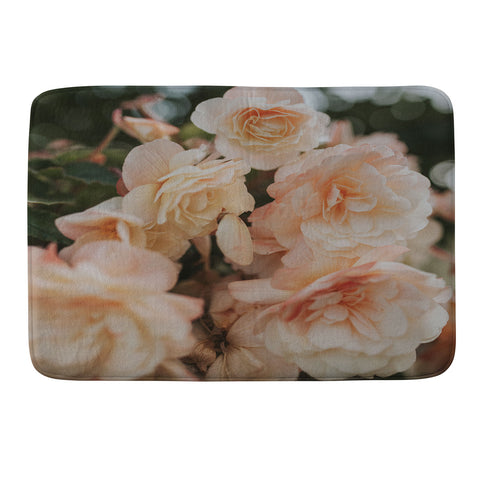 Hello Twiggs Peach Soft Flowers Memory Foam Bath Mat