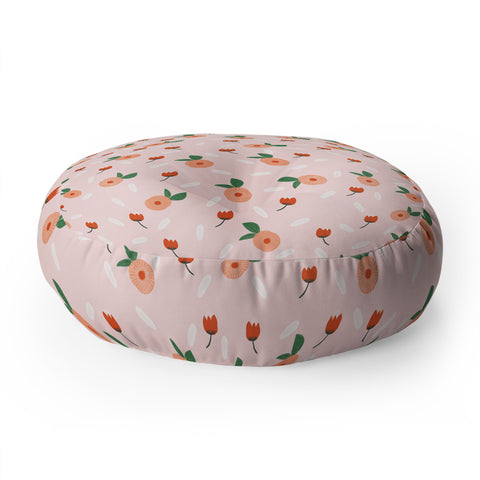 Hello Twiggs Peaches and Poppies Floor Pillow Round