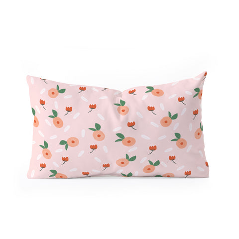 Hello Twiggs Peaches and Poppies Oblong Throw Pillow