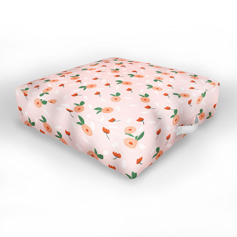 Hello Twiggs Peaches and Poppies Outdoor Floor Cushion