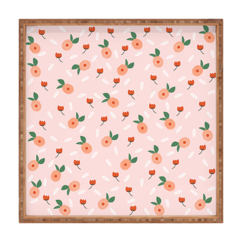 Hello Twiggs Peaches and Poppies Square Tray