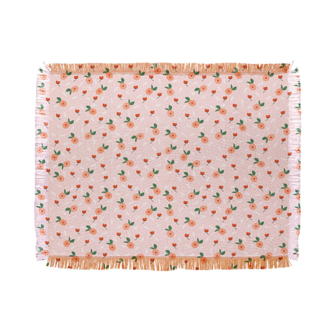 Hello Twiggs Peaches and Poppies Throw Blanket