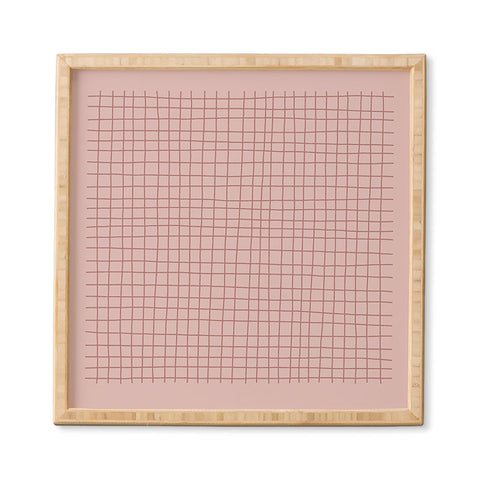 Hello Twiggs Pink Grid Framed Wall Art