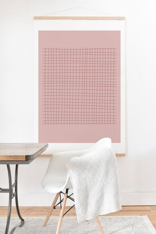 Hello Twiggs Pink Grid Art Print And Hanger