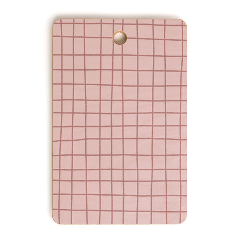 Hello Twiggs Pink Grid Cutting Board Rectangle