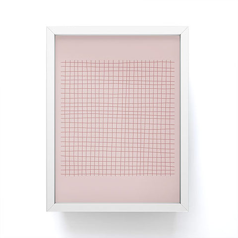 Hello Twiggs Pink Grid Framed Mini Art Print