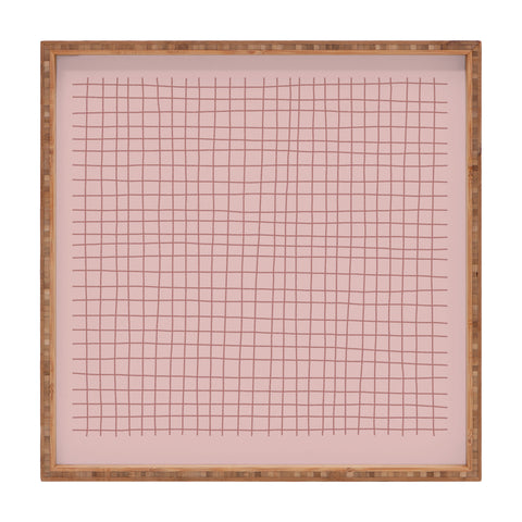 Hello Twiggs Pink Grid Square Tray