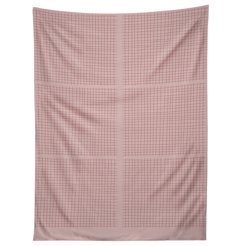 Hello Twiggs Pink Grid Tapestry